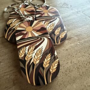 Airplane View - Wheat Field keychain